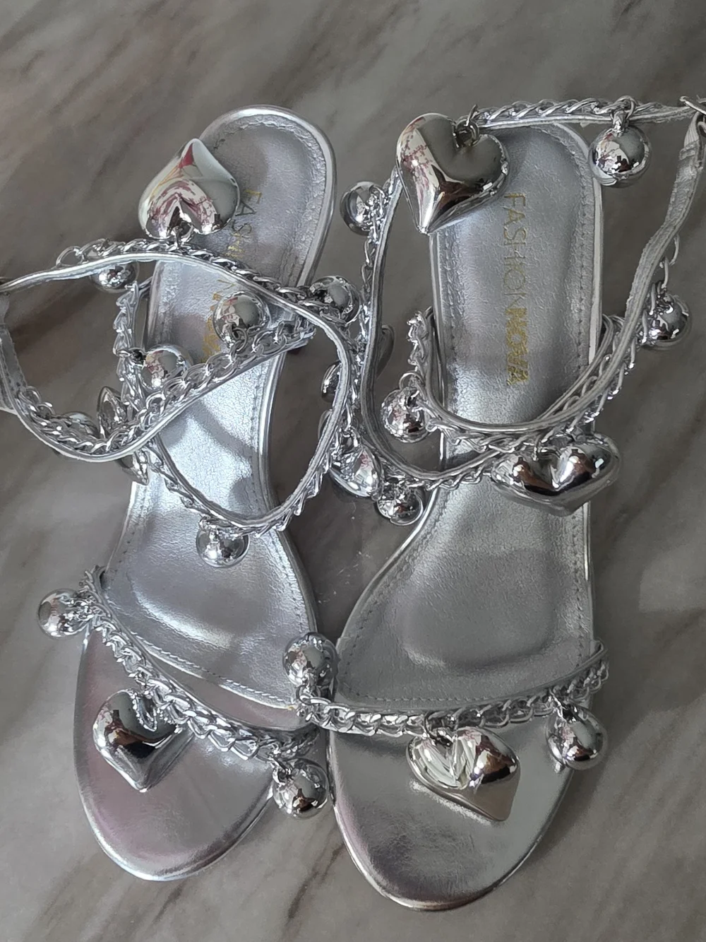 Fashion Nova shiny silver